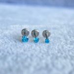 Labret Push Pin Titânio Zircônia Azul - Imagem 4