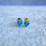 Labret Rosca Interna Titânio Coração Zircônia Azul