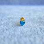 Labret Rosca Interna Titânio Coração Zircônia Azul - Imagem 2
