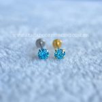 Labret Push Pin Titânio Zircônia Azul