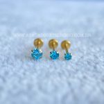 Labret Push Pin Titânio Zircônia Azul - Imagem 7