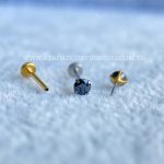 Labret Push Pin Titânio Zircônia Onix - Imagem 2