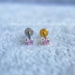 Labret Push Pin Titânio Zircônia Rosa - Imagem 12