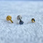 Labret Push Pin Titânio Zircônia Onix - Imagem 3