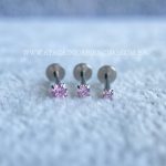 Labret Push Pin Titânio Zircônia Rosa - Imagem 9