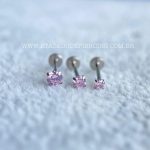 Labret Push Pin Titânio Zircônia Rosa - Imagem 8