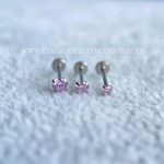 Labret Push Pin Titânio Zircônia Rosa - Imagem 7