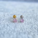 Labret Push Pin Titânio Zircônia Rosa
