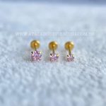 Labret Push Pin Titânio Zircônia Rosa - Imagem 4