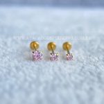 Labret Push Pin Titânio Zircônia Rosa - Imagem 3