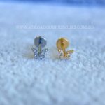 Labret Rosca Interna Titânio Borboleta Zircônias