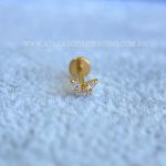 Labret Rosca Interna Titânio Borboleta Zircônias - Imagem 2
