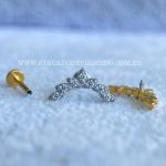 Labret Rosca Interna Aço Cluster Zircônias - Imagem 3
