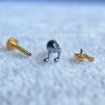 Labret Rosca Interna Titânio Nota Musical Zircônias - Imagem 3