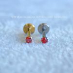 Labret Rosca Interna Titânio Zircônia Vermelha