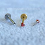 Labret Rosca Interna Titânio Zircônia Vermelha - Imagem 3