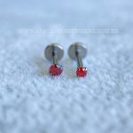 Labret Rosca Interna Titânio Zircônia Vermelha - Imagem 4