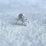 Labret Rosca Interna Aço Estrelas Zircônias - Imagem 4