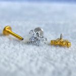 Labret Rosca Interna Aço Libélula Zircônias - Imagem 3