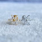 Labret Rosca Interna Aço Flor Zircônias