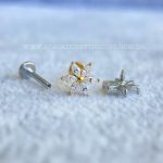 Labret Rosca Interna Aço Flor Zircônias - Imagem 3