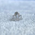 Labret Rosca Interna Titânio Flor de Lótus Zircônias - Imagem 4