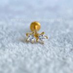 Labret Rosca Interna Aço Estrelas Zircônias - Imagem 2