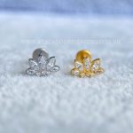 Labret Rosca Interna Titânio Flor de Lótus Zircônias