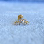 Labret Aço Rosca Interna Flor Zircônias - Imagem 2