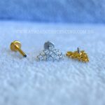Labret Aço Rosca Interna Flor Zircônias - Imagem 3