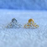 Labret Aço Rosca Interna Flor Zircônias