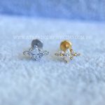 Labret Aço Rosca Interna Cluster Zircônias