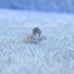 Labret Aço Rosca Interna Cluster Zircônias - Imagem 4