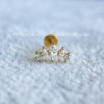 Labret Aço Rosca Interna Cluster Zircônias - Imagem 2