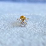 Labret Rosca Interna Titânio Borboleta Zircônias - Imagem 2