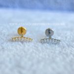Labret Rosca Interna Titânio Cluster Zircônias