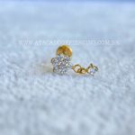 Labret Rosca Interna Titânio Flor Zircônias com Pingente - Imagem 2