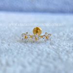 Labret Rosca Interna Titânio Cluster Flores Zircônias - Imagem 2