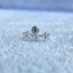 Labret Rosca Interna Titânio Cluster Flores Zircônias - Imagem 4