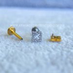 Labret Rosca Interna Titânio Flor Trevo Zircônias - Imagem 3