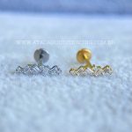 Labret Rosca Interna Titânio Cluster Zircônias