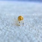 Labret Aço Rosca Interna Zirconia Gota - Imagem 2