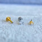 Labret Aço Rosca Interna Zirconia Gota - Imagem 3
