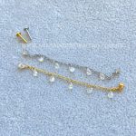 Labret Rosca Interna Titânio Duplo Zircônias com Corrente
