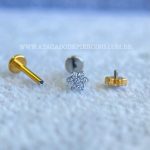 Labret Rosca Interna Titânio Flor Zircônias - Imagem 3