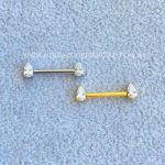 Barbell Titânio Push Pin Zircônia Gota