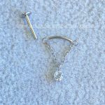 Labret Rosca Interna Titânio Pingente Zircônia - Imagem 5