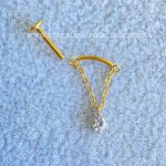 Labret Rosca Interna Titânio Pingente Zircônia - Imagem 2