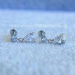 Labret Aço Rosca Interna Pingente Zircônia Gota - Imagem 4