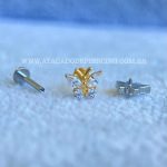 Labret Rosca Interna Titânio Borboleta Zircônias - Imagem 3